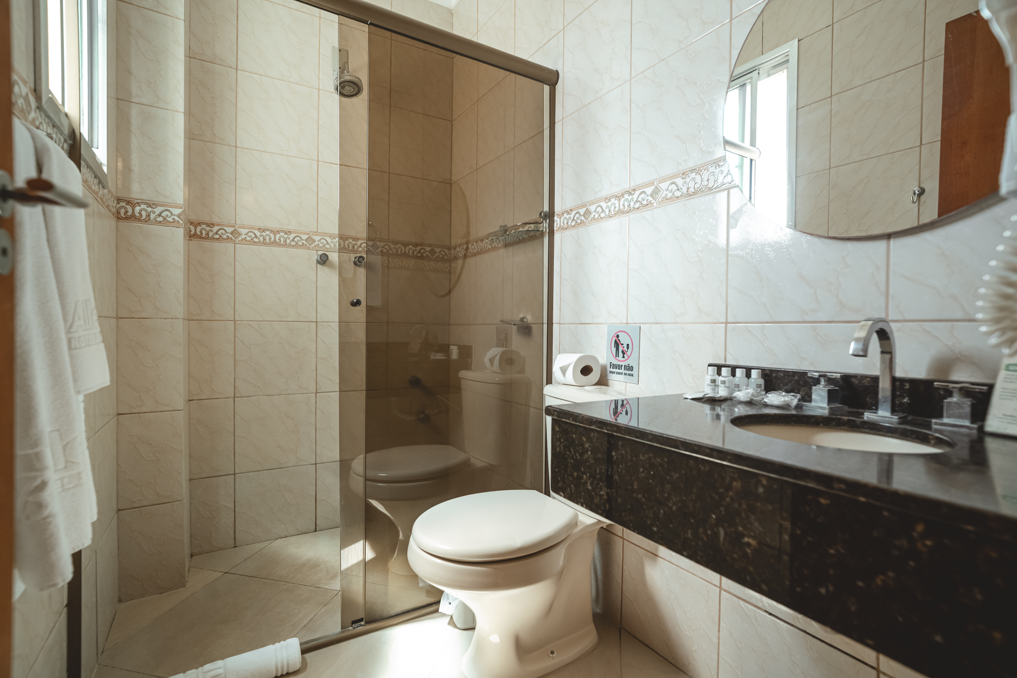 Detalhe do quarto single do Hotel Alles Blau